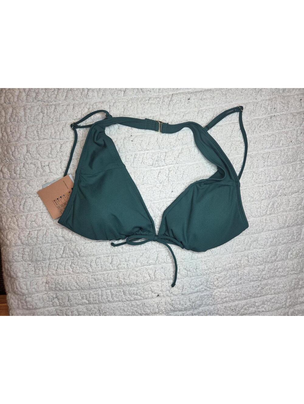 Shade & Shore Dark Green Triangle Bikini Top Size large